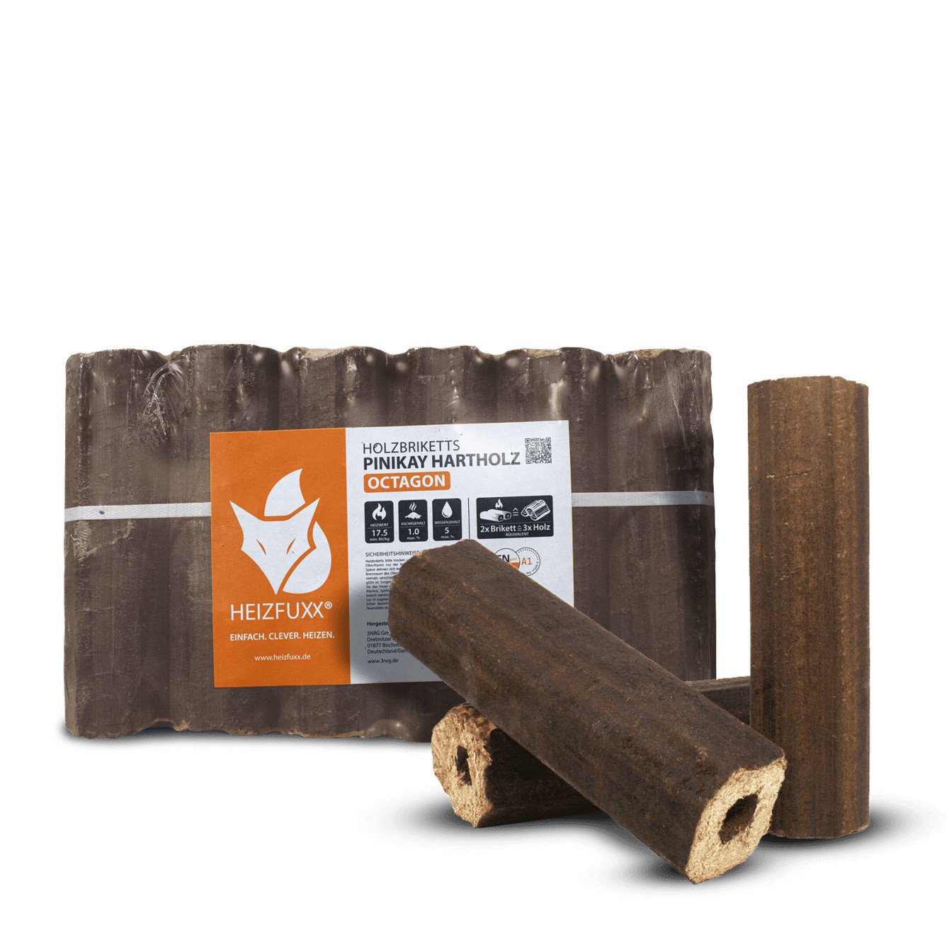 Heizfuxx PiniKay Hartholz Brennstäbe - 96 Stück à 10 kg Heizfuxx PiniKay Hartholz Brennstäbe - 96 Stück à 10 kg