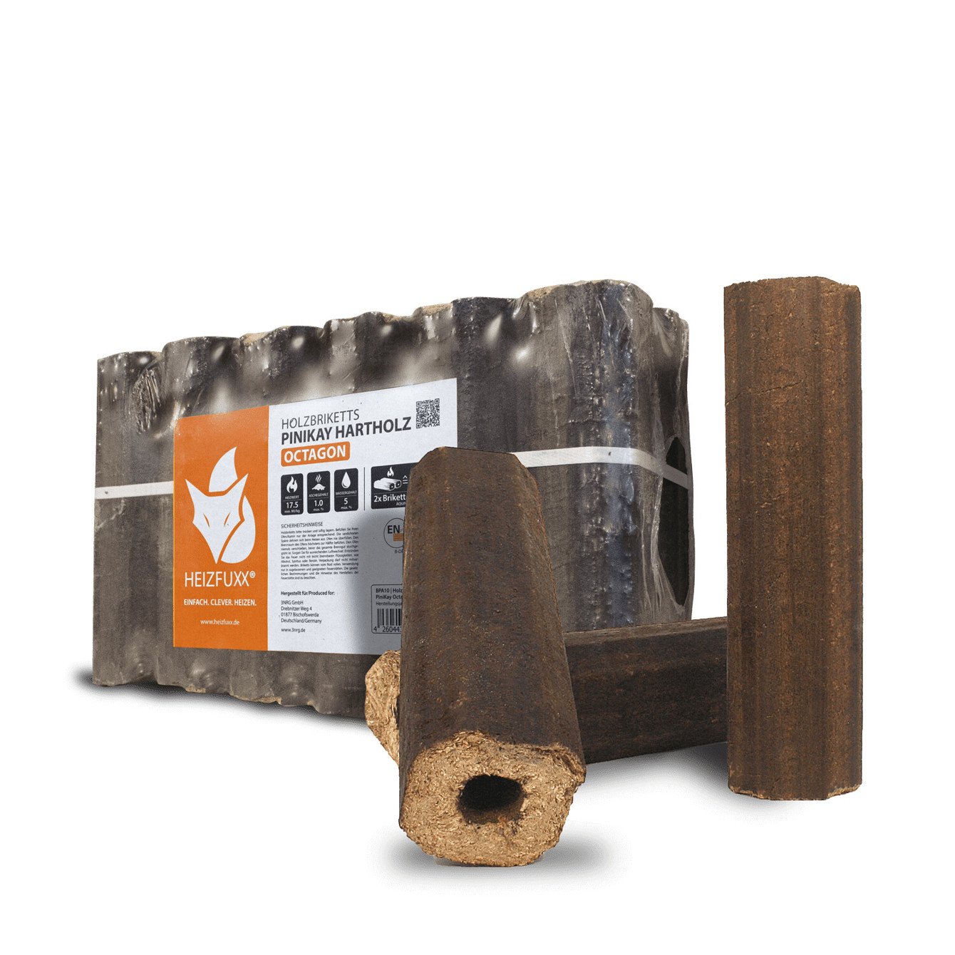Heizfuxx PiniKay Hartholz Brennstäbe - 96 Stück à 10 kg Heizfuxx PiniKay Hartholz Brennstäbe - 96 Stück à 10 kg