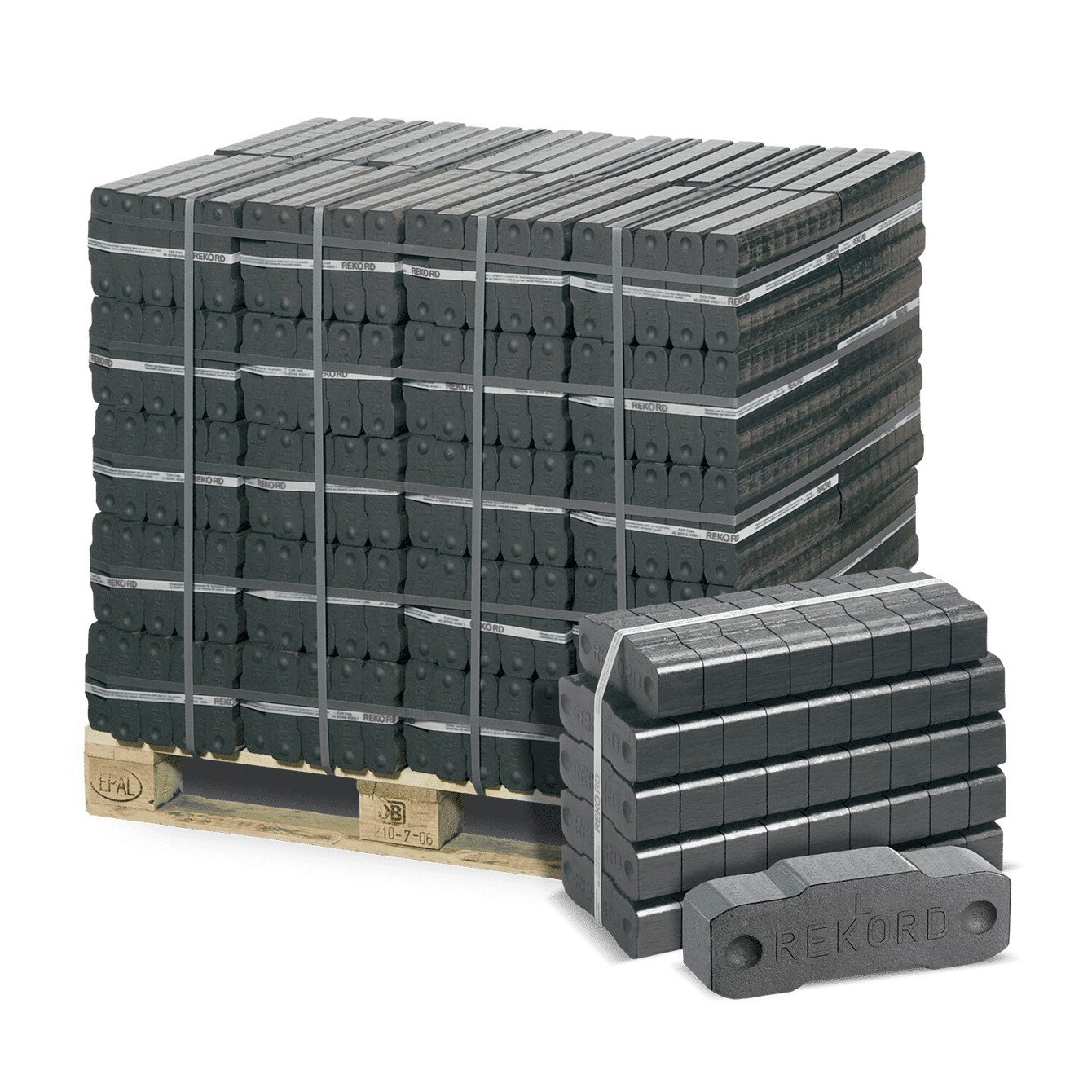 REKORD Braunkohlebriketts - 40 Stück á 25 kg auf Palette REKORD Braunkohlebriketts - 40 Stück á 25 kg auf Palette